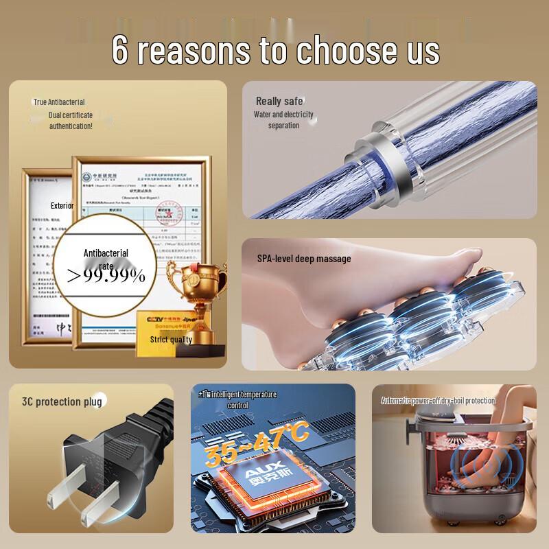 Aux Автоматический массажер для спа-процедур для ног и голеней с поддержанием постоянной температуры