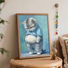 Cute fat cat oil painting DIY digital painting handpainted living room hallway decorative wall hanging