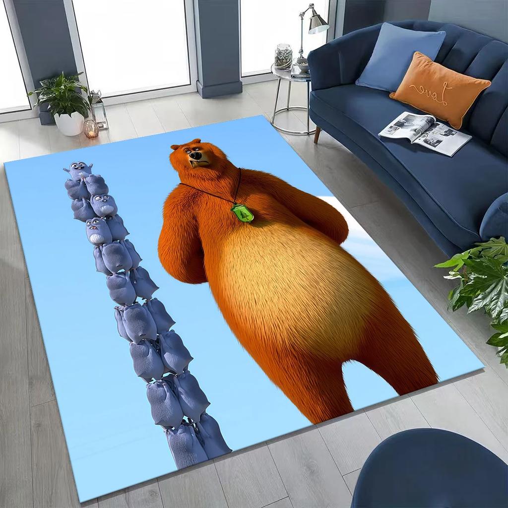 Забавный ковер-ковер из мультфильма «Гризли и лемминги» для спальни, гостиной, дивана, придверный коврик, декор, большой детский игровой нескользящий коврик для пола