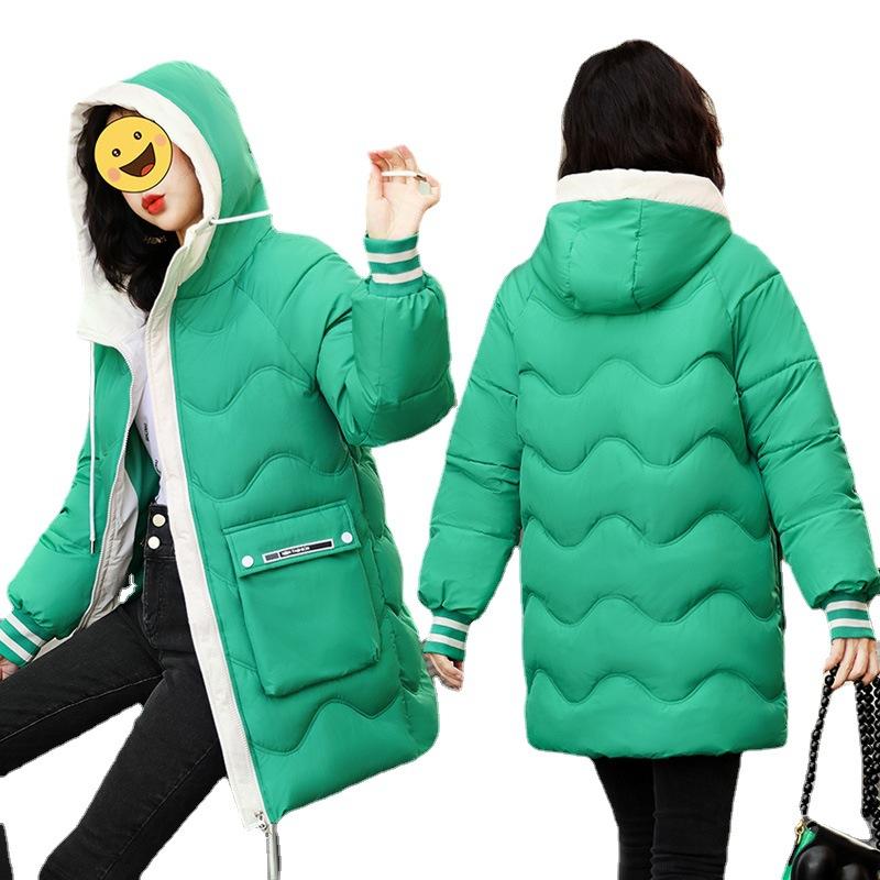 Down cotton-padded clothes women's winter clothes New loose cotton-padded clothes women's medium and long thickened bread cotton-padded jacket