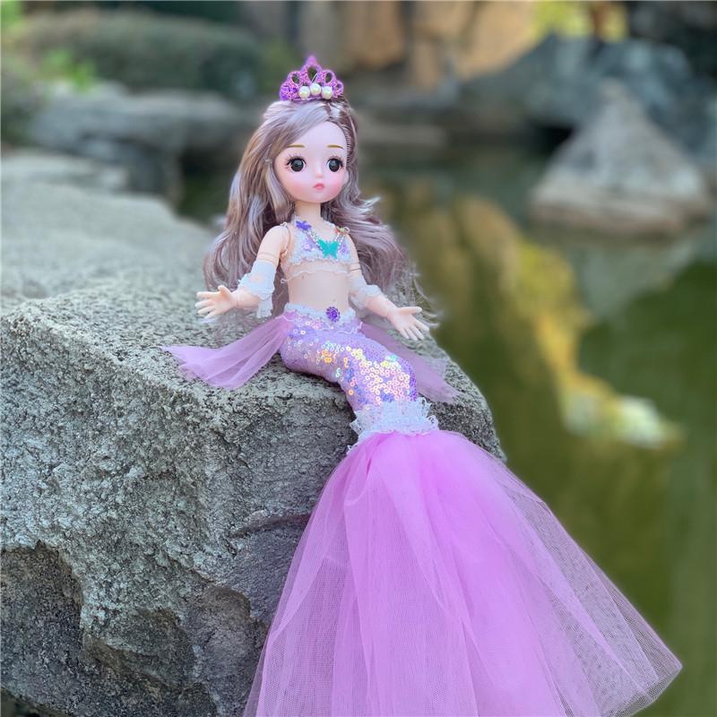 30 см кукла-русалка BJD с одеждой, головные уборы, 13 суставов, модная принцесса, платье русалки для маленьких девочек, аксессуары для кукол, игрушка своими руками в подарок