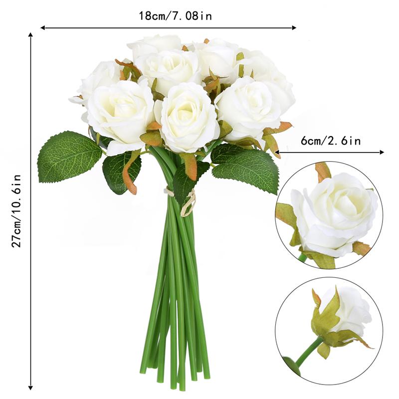 24 Pcs/lot Fake Flowers Rose Artificial Flowers Wedding Bouquet Silk Rose Flower for Home Party Decoration