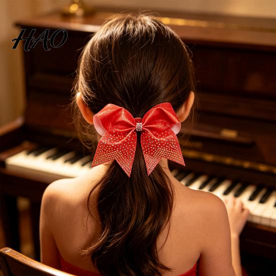 Decorative Hair Clips for Sports Sparkling Bow Clip, Glitter Sequin Clip Cheerleading Durable Ties Dancing Performance And Dance Team Accessories,