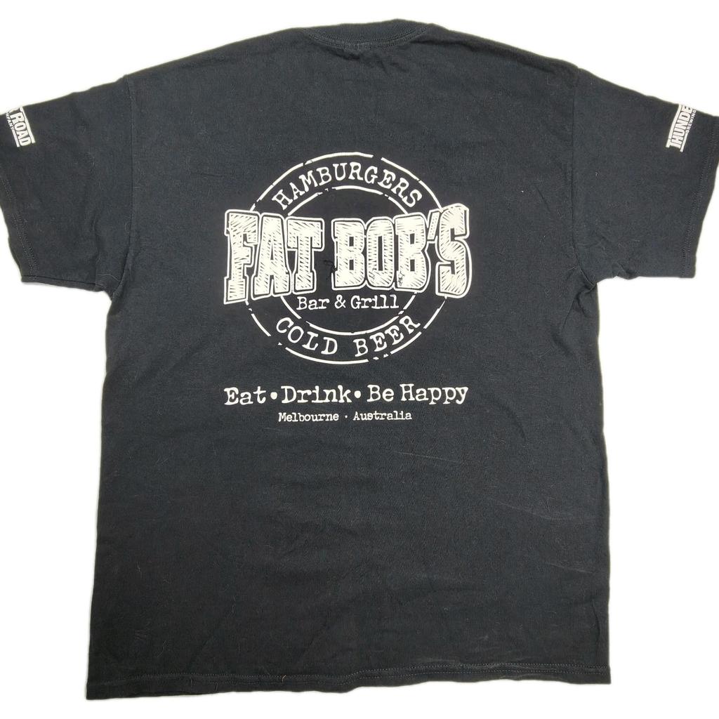 Fat Bob’s Bar Grill Shirt Men’s L Beer Brewery Food Logo Graphic T-Shirt