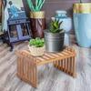 Desktop Flower Stand Pot Display Rack Wood Shelf Tabletop Plant for Balcony