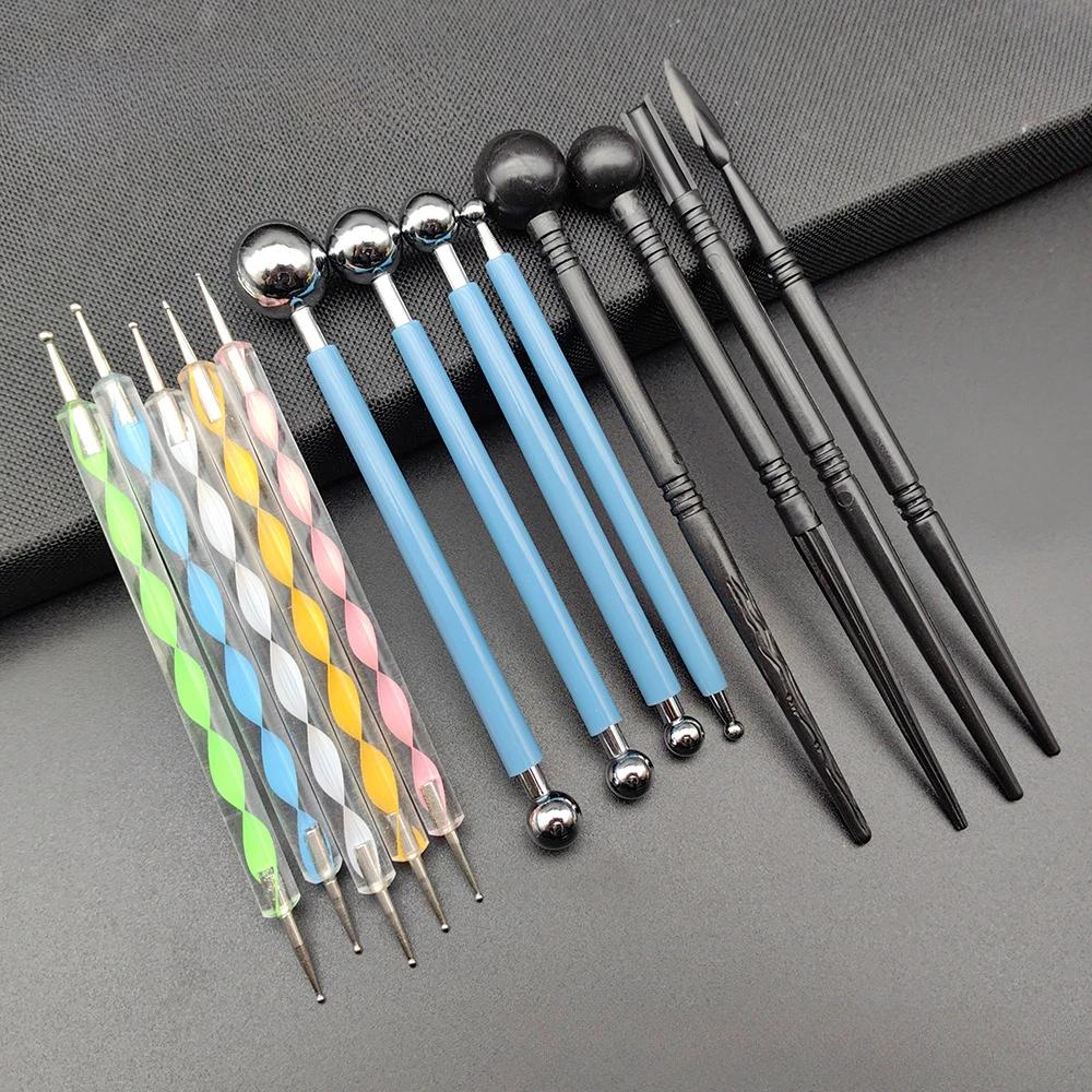 13/19p Creative DIY Mandala Tool Set - Air-dry Clay Embossing Set Acrylic Twisted Rod Dot Painting Stone Painted Pottery Tools