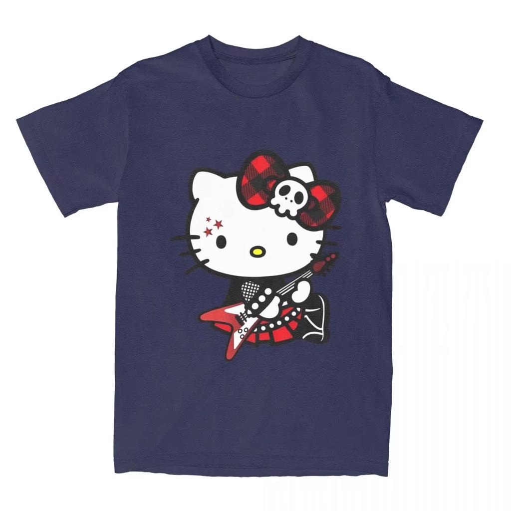 Unisex Hello Kitty Cute Cartoon Japanese Vintage Cotton Tops YK Basic Comfortable Summer Womens Tshirt Minnie Mouse Tops
