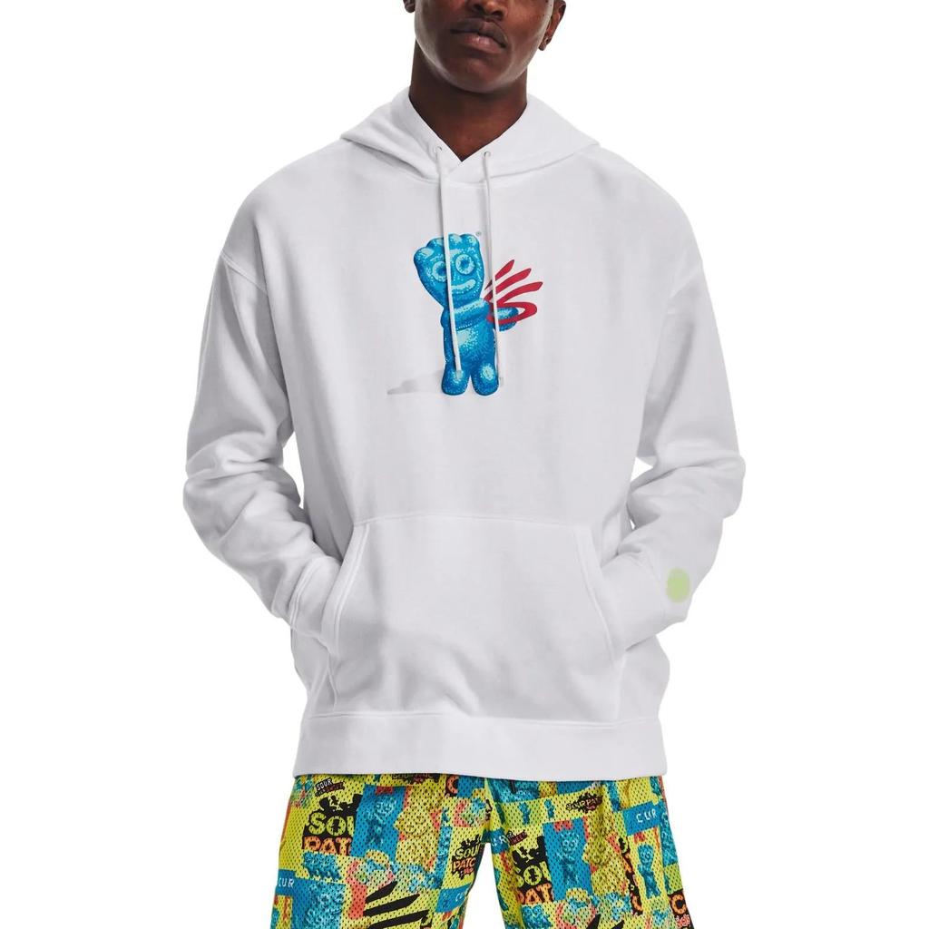 Under Armour Sweatshirts Men's White Hooded Moderate Regular (Unisex) Sweatshirts 1374310 100