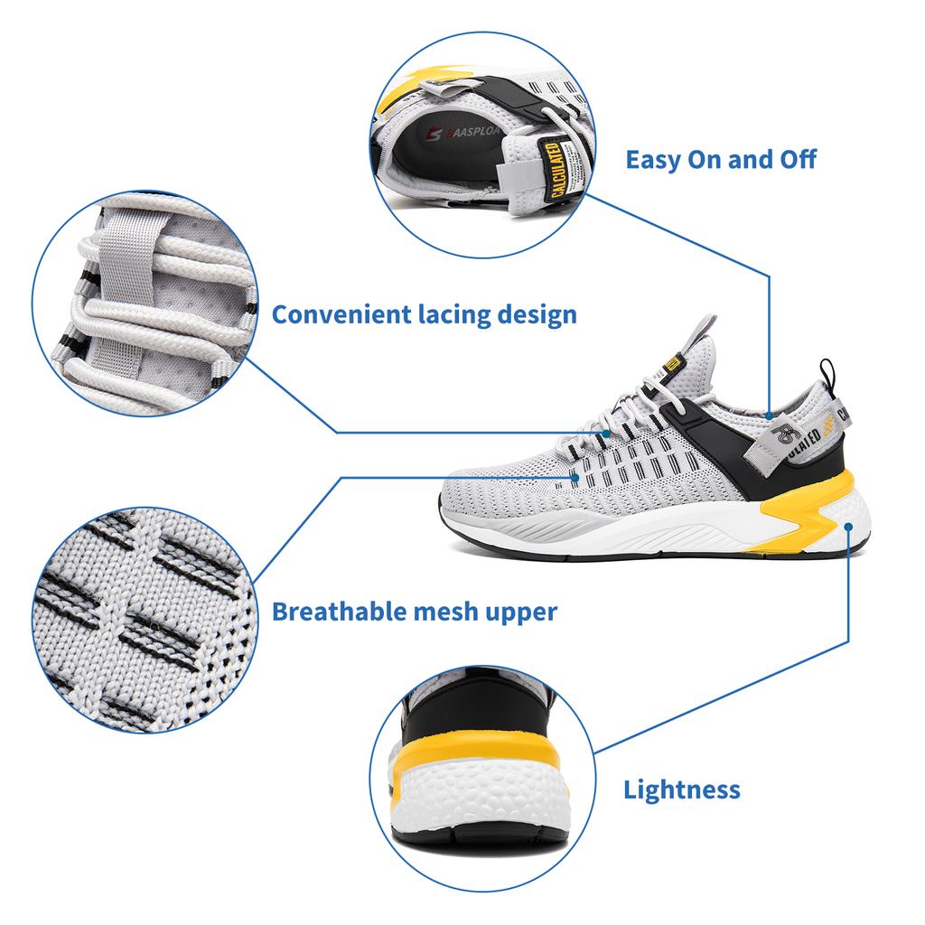 BAASPLOA Men's Running Shoes Casual Lace-Up Men's Outdoor Sports Breathable Lightweight Men's Running Shoes