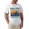 Cat Pew Pew Madafakas Vintage T Shirt Harajuku Short Sleeve T-shirt 100% Cotton Graphics Tshirt Tops