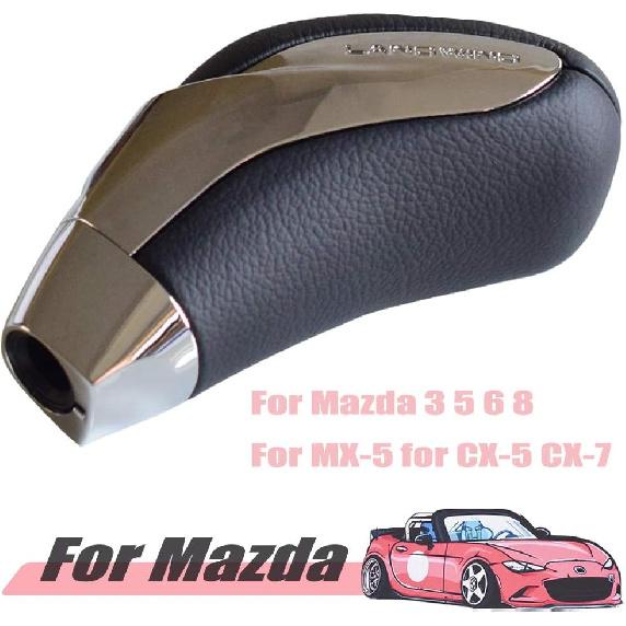 Automatic Genuine Leather Car Shift Gear Knob Stick Lever Head for Mazda 3 5 6 8 Series MX-5 CX-5 CX-9