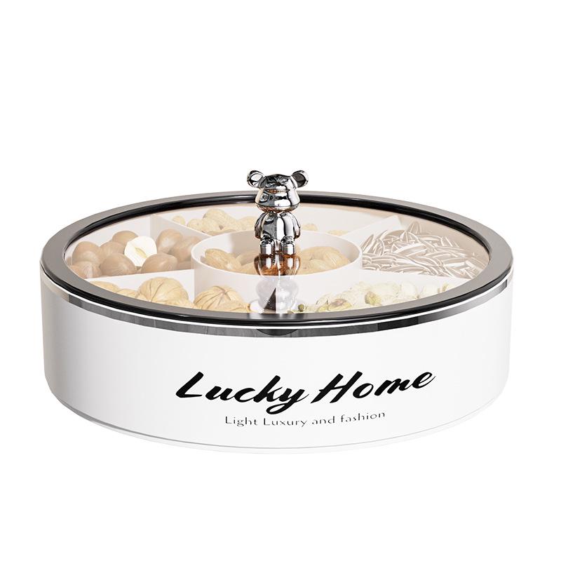 Элегантная ваза для орехов и конфет: Герметичная фруктовая тарелка и коробка для хранения закусок для журнального столика