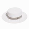 Rhinestone flat top straw hat m standard hat women's beach travel hat fashion wide brim versatile sun protection flat brim straw hat