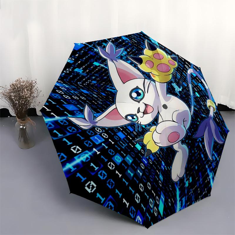 1pc Cyber Sylphie Pixel Art Umbrella with Plastic Handle,Suitable for All Seasons Home Travel Outdoor UmbrellaM1111