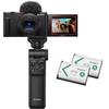 Sony VLOGCAM Compact Digital Camera Shooting Grip Kit Black Pack 1 Windscreen Zoom B ZV-1II (Includes GP-VPT2BT Grip, + Grip), Included, 18-50mm