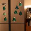Festive Refrigerator Accessories 7Pcs/Set Mini Christmas Tree Magnet, Xmas Shape Holiday Fridge Decorations Decorative Magnet for Whiteboard