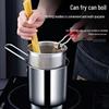 304 Stainless Steel Anti-Splash Deep Fryer with Filter Basket - Multifunctional Frying Pot for Snail Rice Noodles