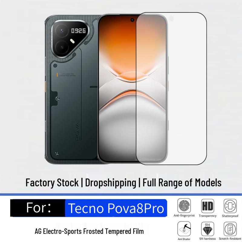 Закаленное стекло Tecno Pova8Pro HD с защитой от подглядывания и встроенной защитой объектива