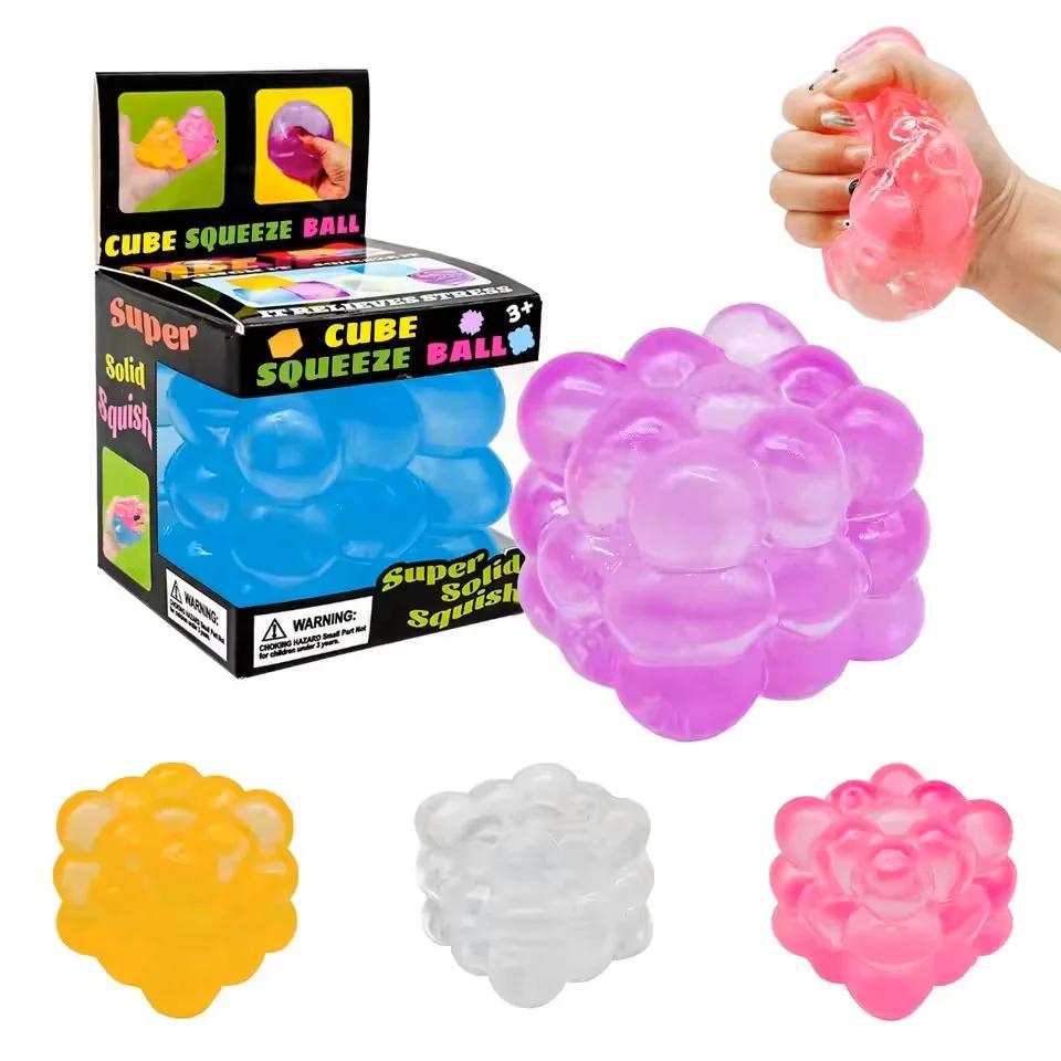 1Pc New three-dimensional candy kneading music adult Stress Relief Squeeze sensory Toy Decompression Simulation Cube Party Gifts