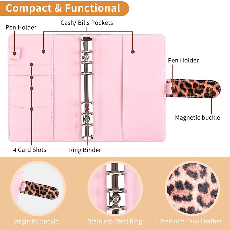 Блокнот-органайзер для бюджета из искусственной кожи формата А6, набор с системой денежных конвертов, с карманами-вкладышами для денег, для экономии бюджета, органайзер для счетов