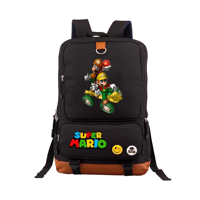 Super Mario Backpack Student School Bag Teen Backpack Men's and Women's Casual Backpack Computer Bag