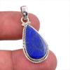 Natural Lapis Lazuli Gemstone 925 Solid Sterling Silver Gift Pendant 1.50" K4G62
