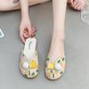 Шлепанцы Kawaii Shoes Round Toe Cute Women Slippers and Lady Sandals Mules Summer 2024 Flat Outside Comfortable Elegan Y 39 W