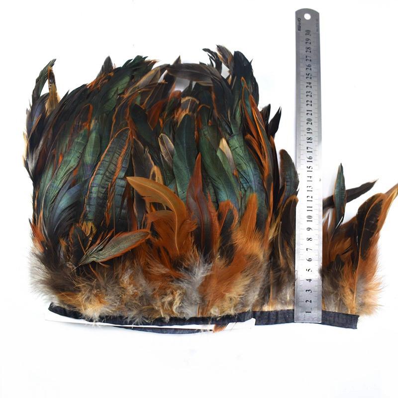 1 метр Натуральная отделка из перьев петушиного хвоста для одежды plumas 13-18 см перья для вечеринки для поделок DIY шитья украшение дома