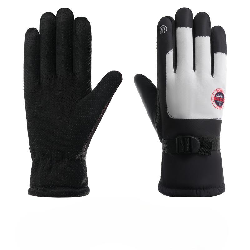 Защитные велосипедные перчатки для занятий спортом на открытом воздухе, непродуваемые, мужские и женские, одного стиля, утолщенные с добавлением бархата, водонепроницаемые, утолщенные водонепроницаемые перчатки