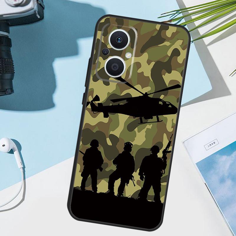 Камуфляжный армейский чехол-накладка для OPPO Reno 12 F 13F 14F 11F 10 11 13 14 Pro 7 8 Lite OPPO Find X9 X5 X6 X8 Pro Чехол