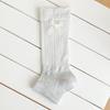 Lace Bow Calf Socks Cover Women'S Summer Thin Transparent Stepping Foot Stacking Socks Vertical Pattern Cold Jk Half Sole Leg Cover
