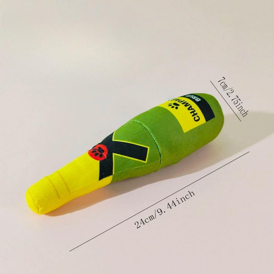 Interesting Plush Dog Toy Small Large Dog Shaped Wine Bottle Cleaning Teeth Chewing Interactive Pet Toy Supplies