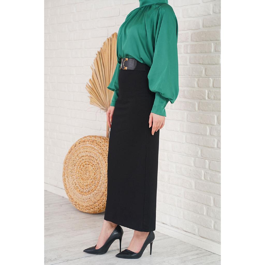 Юбка-карандаш из лайкры с эластичной резинкой на талии, черная