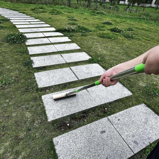 Щетка для пола с металлической щетиной, проволочная щетка из нержавеющей стали с длинной ручкой