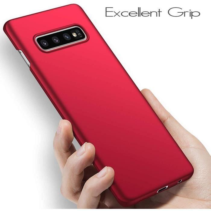 Coque de Protection - PROSHOP - Samsung Galaxy S10 Plus - Silicone Rouge - Anti-Choc - 3 Couches