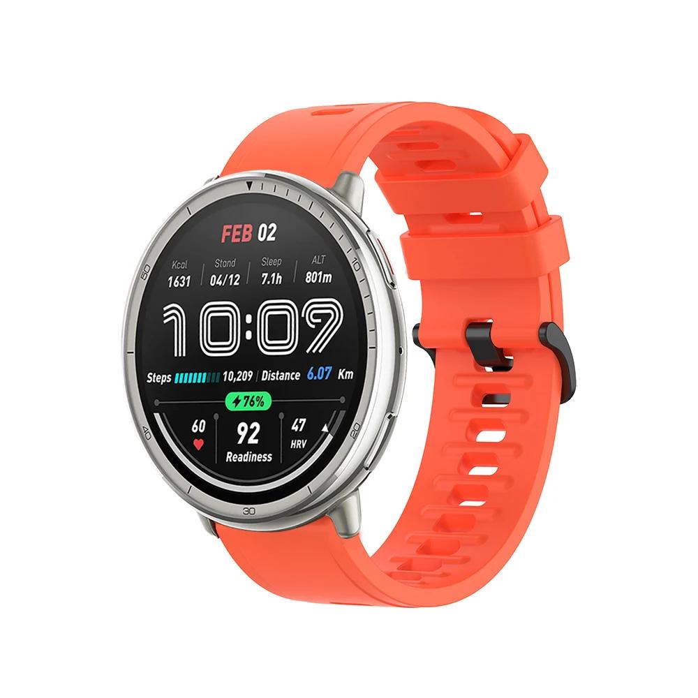 Силиконовый ремешок 20 мм 22 мм для Amazfit Active 2/GTS 4 Mini Cheetah Круглый мягкий браслет для Amazfit GTR/Balance/Bip 6 5/Stratos Ремень