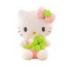 Green Clover Fourleaf Bow Cat Plush Toy Girlfriends Lucky Gift