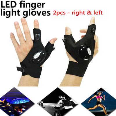 Светодиодный фонарик для рыбалки Magic Strap Перчатки без пальцев Водонепроницаемые Велоспорт Кемпинг Пеший туризм Спасательные перчатки Перчатки для освещения фонаря