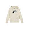 Nike Standard Fit Fleece Hoodie With Letter Logo Print Women Hoodie Beige DQ5776-113