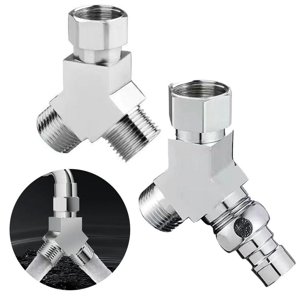 3 Way Water Pipe Adapter G1/2 Thread Three Way Connector Universal Faucet Inlet Valve Water Heater
