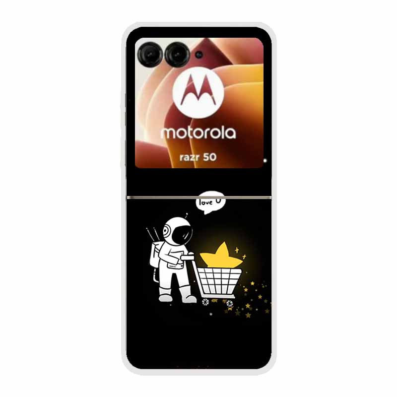Чехол для Moto Razr 50 Прозрачный Пластик Жесткий Окрашенный Космический Прозрачные Чехлы для Телефона для Motorola Razr 60 50 Coque Razr 2024 PC Чехлы