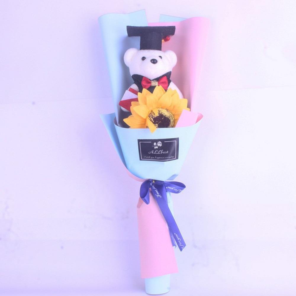 Plush Bear Bear Plush Bouquet Bouquet Decoration Doctoral Bear Toy  Graduation Season