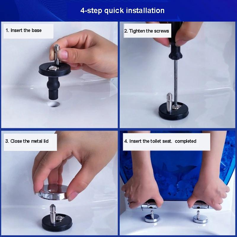 Красивая крышка для унитаза из смолы, нержавеющая сталь, плавное закрывание, бесшумная, утолщенная, универсальная крышка для унитаза U/V/O