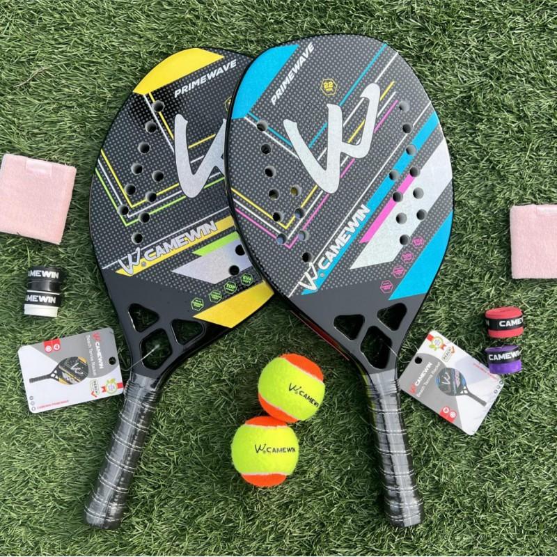 Carbon Fiber Table Tennis Racket With Large Head Size High Elasticity G2 Handle Yellow Or Lake Blue Intermediate To