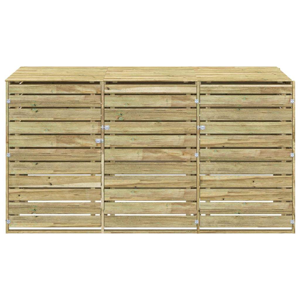 Trash Bin Box for 3 Bins 240 L Impregnated Pine Wood
