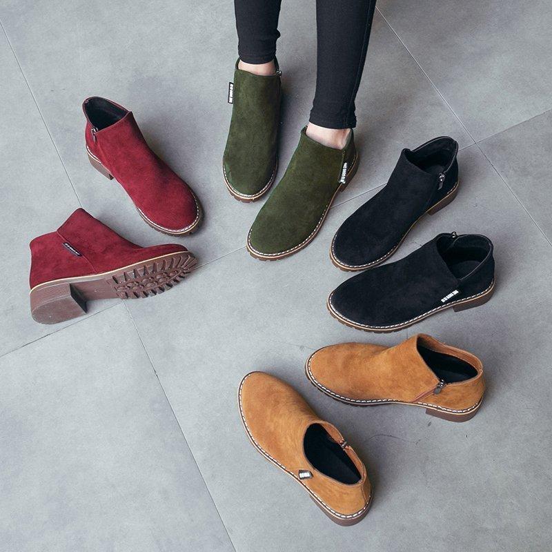 Fashion Women Boots 2024 Autumn Winter Boots Female Shoes Brand Ladies Ankle Heels Shoes Woman Suede Leather Boots