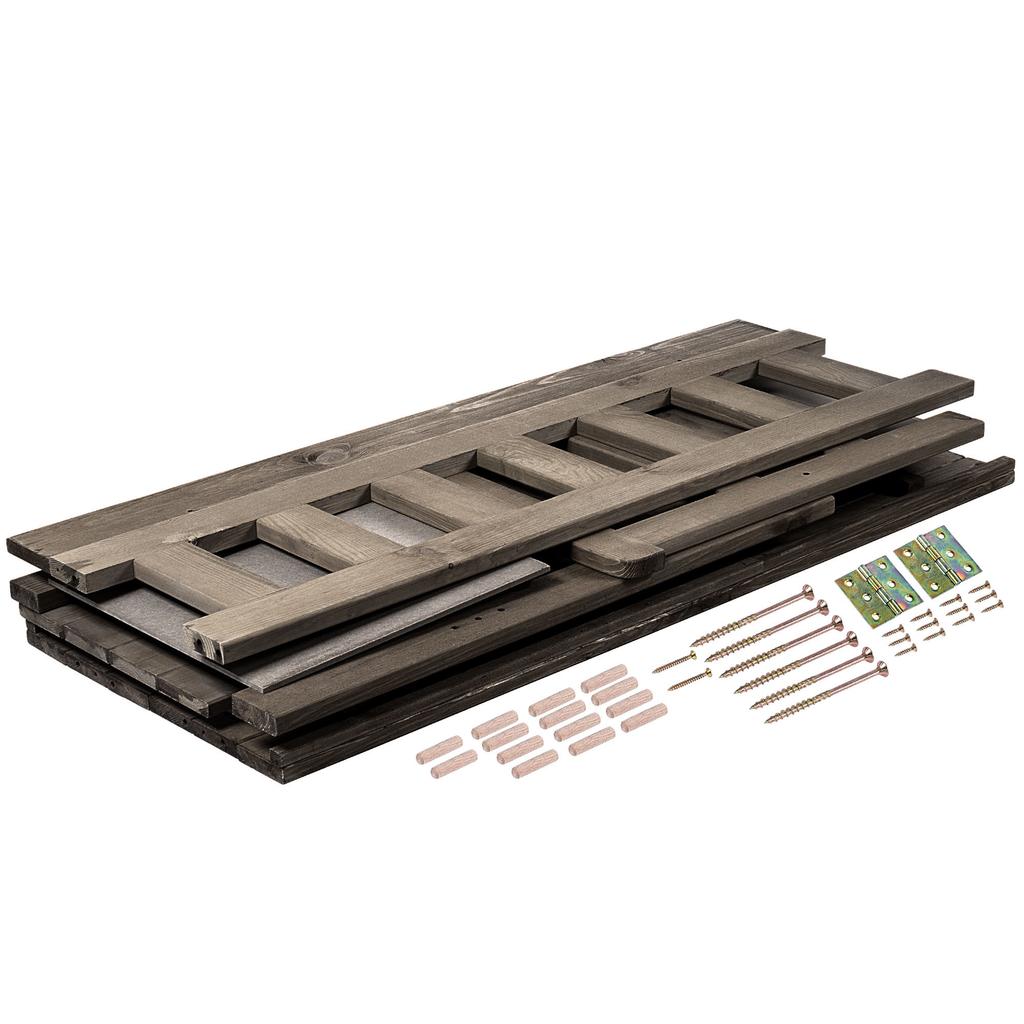 KADAX Wooden Garden Bench With Backrest 120cm With Box Terrace Balcony