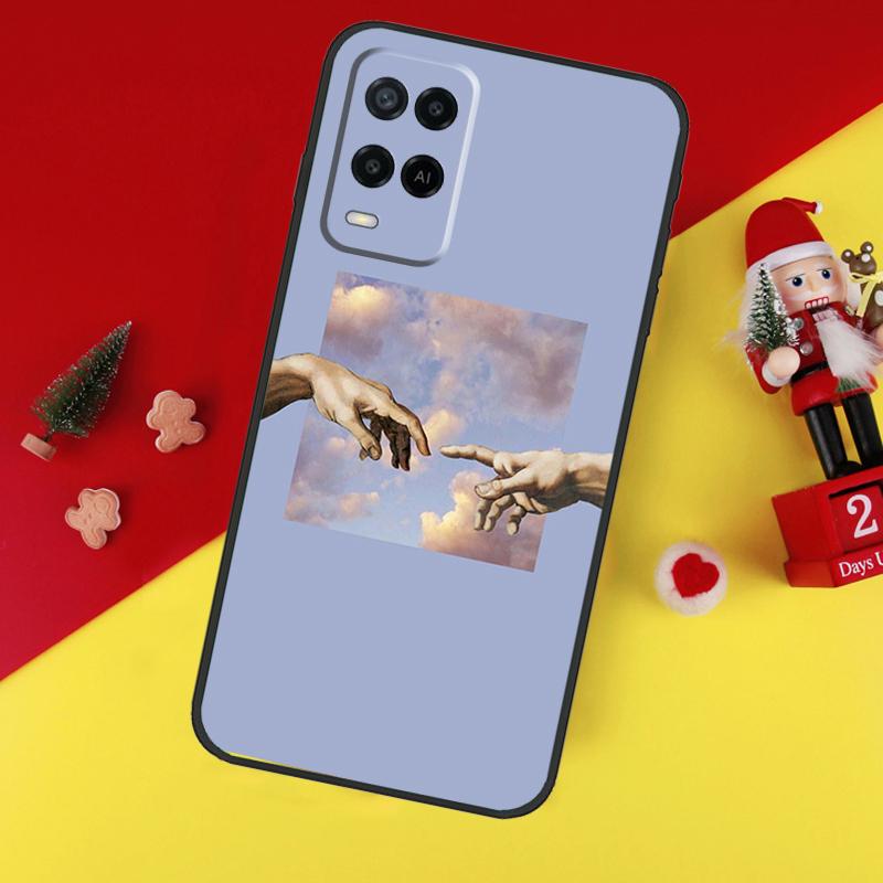 Художественный чехол Микеланджело для Oppo A78 A98 A18 A38 A58 A5 A6 Pro A54 A74 A94 A17 A57 A80 A60 A40 A96 A76 A16 A15