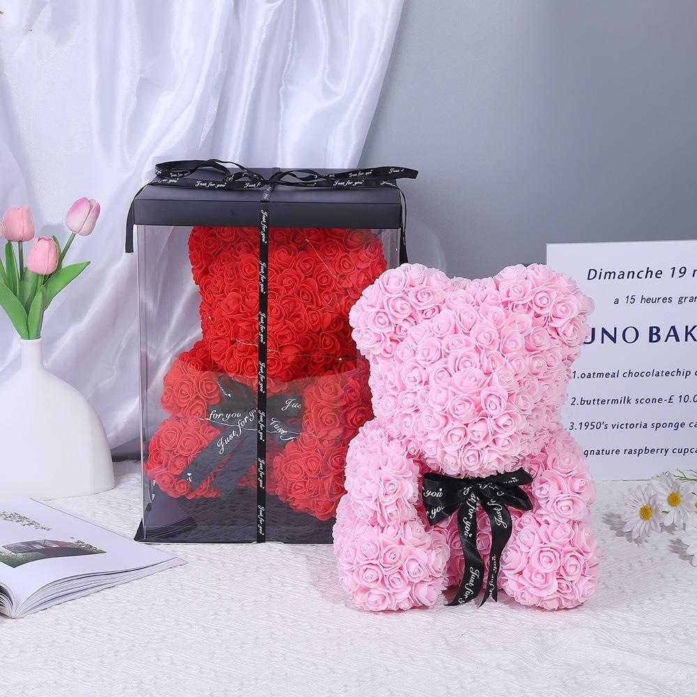 Мишка Тедди Мишка из роз Вечная роза Украшение для вечеринки Новый подарок на День святого Валентина Свадьба