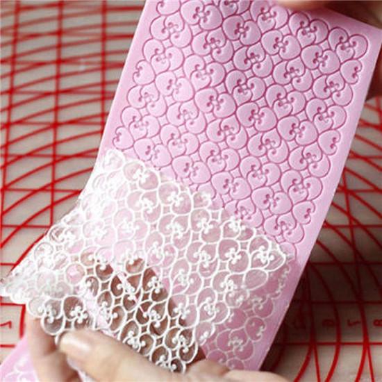 New 2pcs Silicone Diy Mould Lace Sugar Craft Baking Tools Cake Decoration